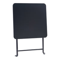 Tavolino Pieghevole Vegårshei da Giardino in Acciaio - Nero [en.casa]