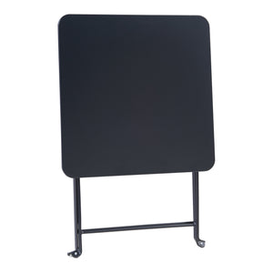 Tavolino Pieghevole Vegårshei da Giardino in Acciaio - Nero [en.casa]