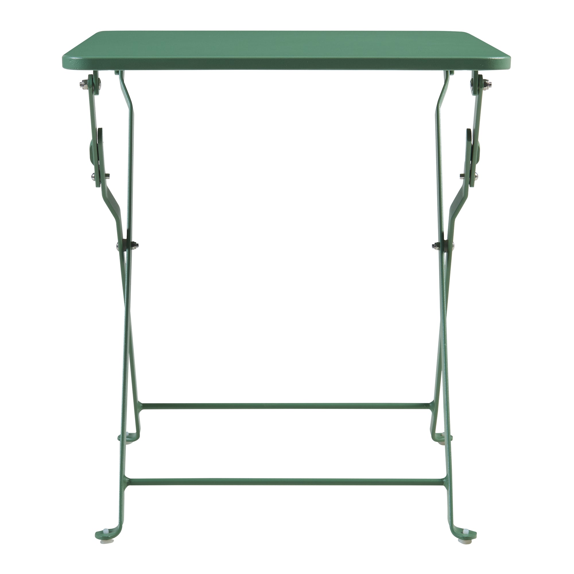Tavolino Pieghevole Vegårshei da Giardino in Acciaio - Verde [en.casa]