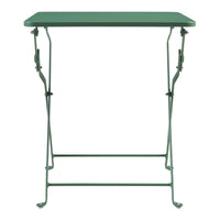 Tavolino Pieghevole Vegårshei da Giardino in Acciaio - Verde [en.casa]