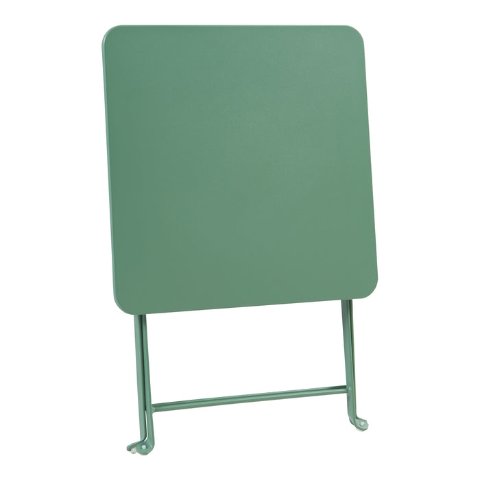 Tavolino Pieghevole Vegårshei da Giardino in Acciaio - Verde [en.casa]