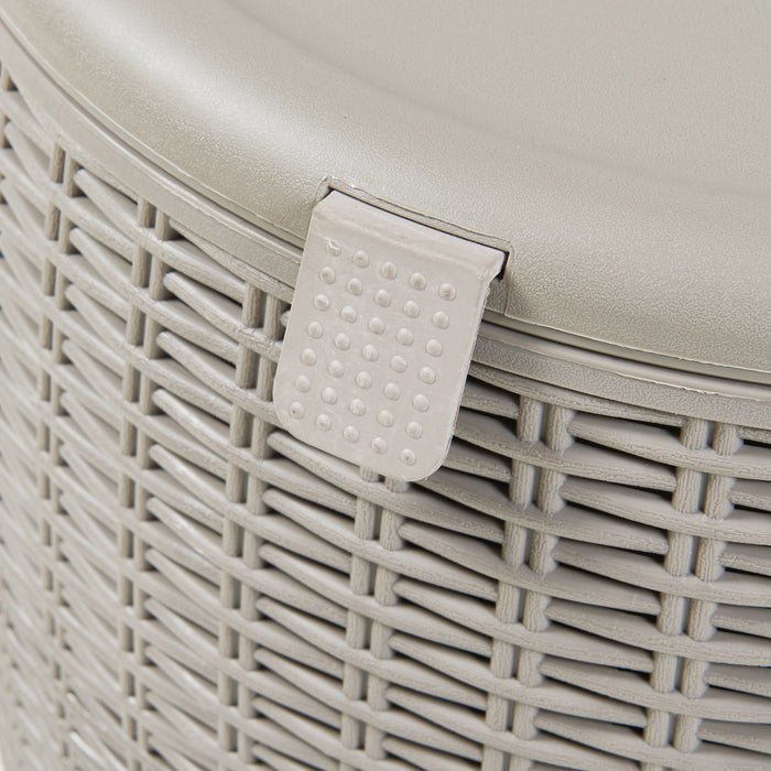 Sgabello Contenitore da Giardino Avetrana Barile in Effetto Rattan Marrone Chiaro casa.pro