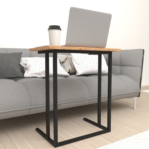 Tavolino Laterale 'Högsby' Tavolino Basso con Piano di Appoggio per Notebook Consolle da Divano - Effetto Rovere