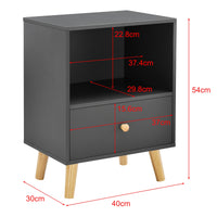 Comodino con cassetto 54 x 40 x 30 cm grigio scuro 03_0008690