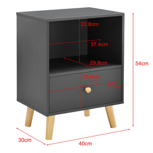 Comodino con cassetto 54 x 40 x 30 cm grigio scuro 03_0008690