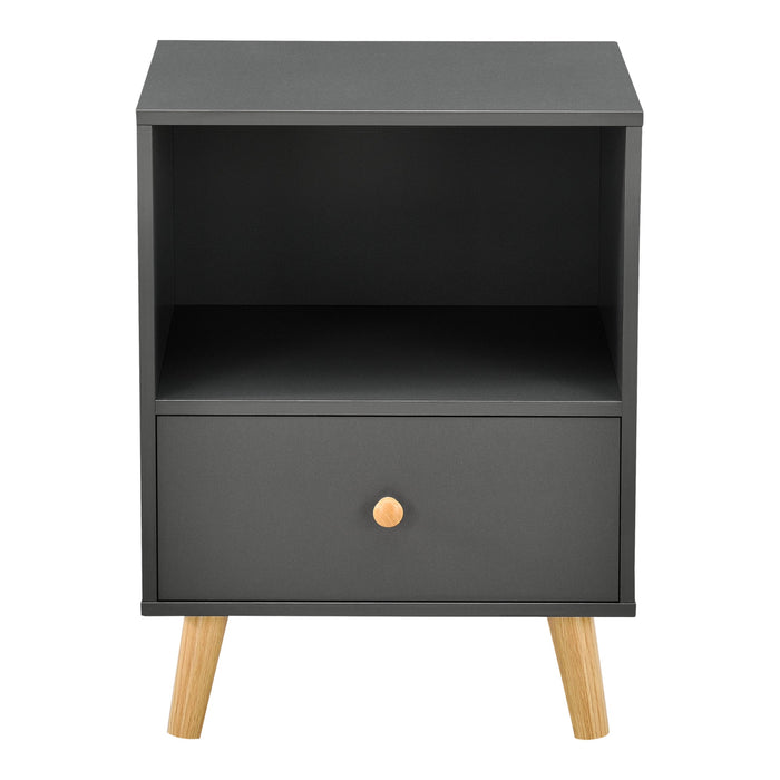 Comodino con cassetto 54 x 40 x 30 cm grigio scuro 03_0008690