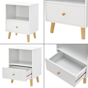 Comodino Sundsvall con Cassetto - Bianco [en.casa]