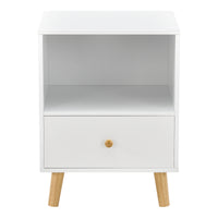 Set di 2 Comodini Sundsvall con Cassetto e Scomparto - Bianco [en.casa]