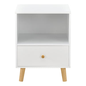 Set di 2 Comodini Sundsvall con Cassetto e Scomparto - Bianco [en.casa]