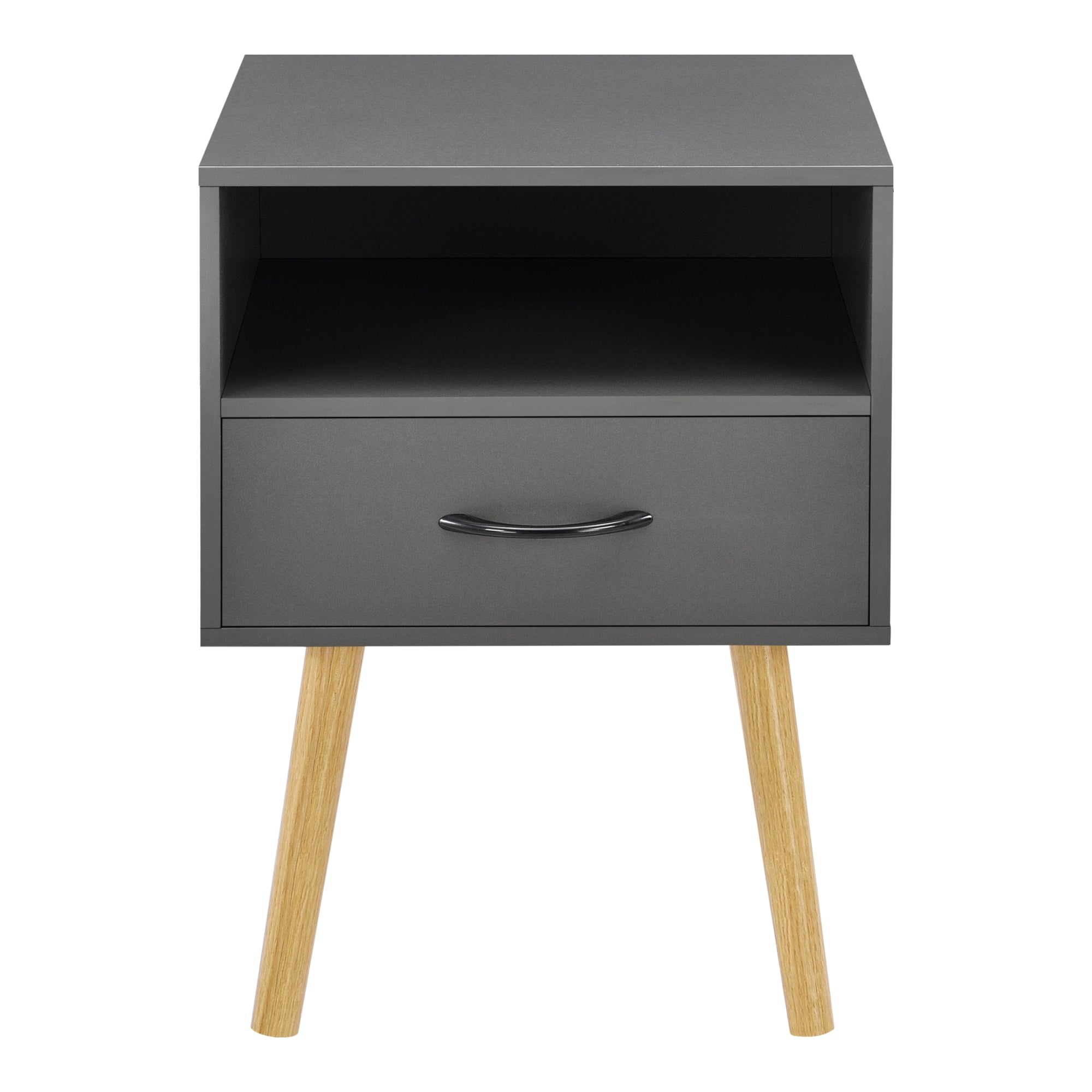 Set Gävle di 2 Comodini con Cassetto e Scomparto - Grigio Scuro [en.casa]