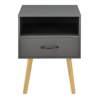 Set Gävle di 2 Comodini con Cassetto e Scomparto - Grigio Scuro [en.casa]