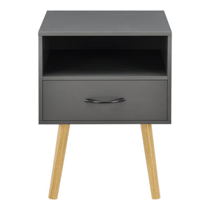 Set Gävle di 2 Comodini con Cassetto e Scomparto - Grigio Scuro [en.casa]