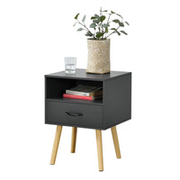 Set Gävle di 2 Comodini con Cassetto e Scomparto - Grigio Scuro [en.casa]