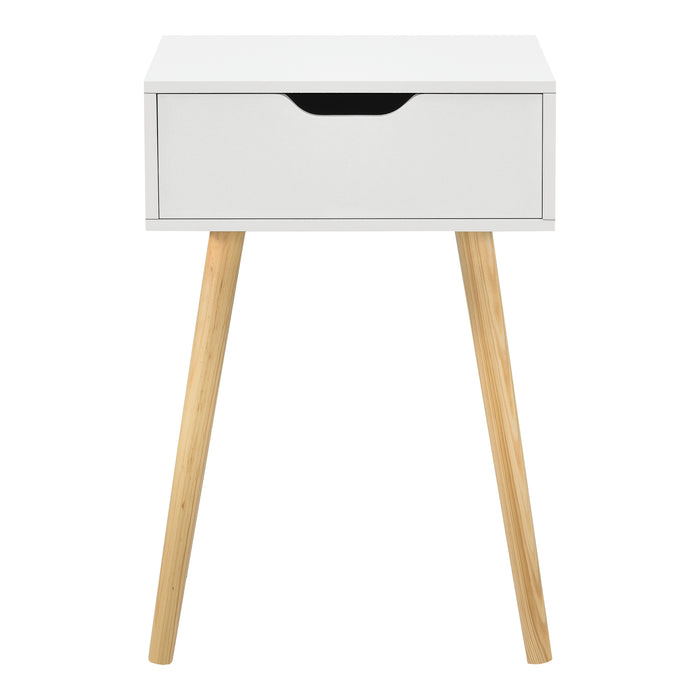 Comodino Östersund con Cassetto - Bianco [en.casa]