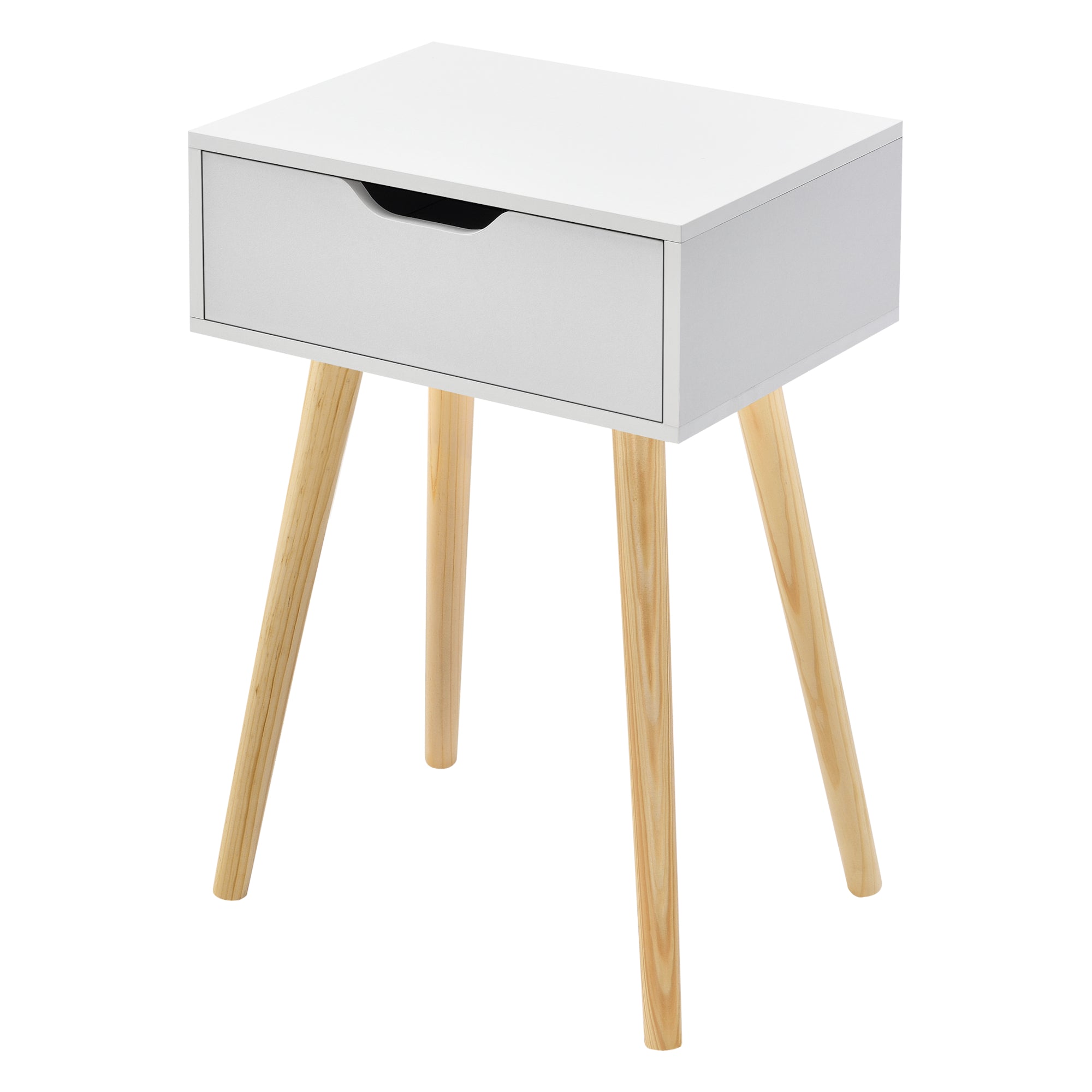 Set Östersund di 2 Comodini con Cassetto - Bianco [en.casa]