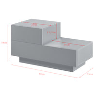 Comodino da Notte a 2 Cassetti 38 x 70 x 35 cm Cassettiera e Portaoggetti Mobile da Divano/Letto Posizione a Sinistra -