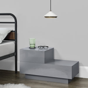 Comodino da Notte a 2 Cassetti 38 x 70 x 35 cm Cassettiera e Portaoggetti Mobile da Divano/Letto Posizione a Sinistra -