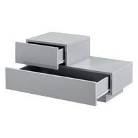 Comodino da Notte a 2 Cassetti 38 x 70 x 35 cm Cassettiera e Portaoggetti Mobile da Divano/Letto Posizione a Sinistra -