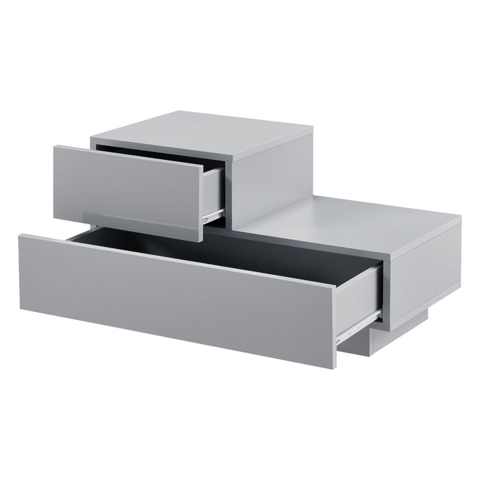 Comodino da Notte a 2 Cassetti 38 x 70 x 35 cm Cassettiera e Portaoggetti Mobile da Divano/Letto Posizione a Sinistra -