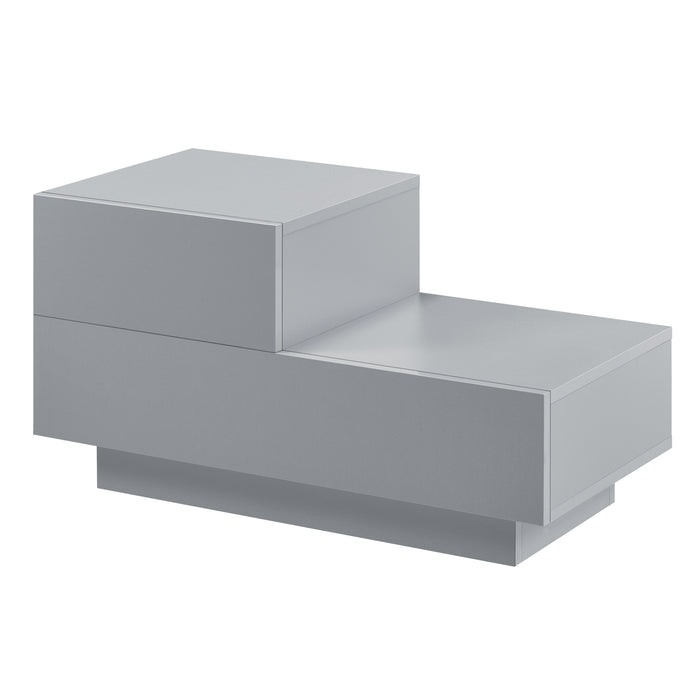 Comodino da Notte a 2 Cassetti 38 x 70 x 35 cm Cassettiera e Portaoggetti Mobile da Divano/Letto Posizione a Sinistra -