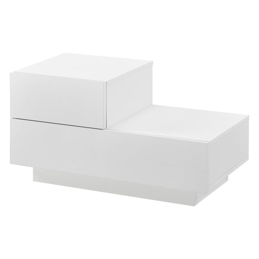 Comodino da Notte a 2 Cassetti 38 x 70 x 35 cm Cassettiera e Portaoggetti Mobile da Divano/Letto Posizione a Sinistra -