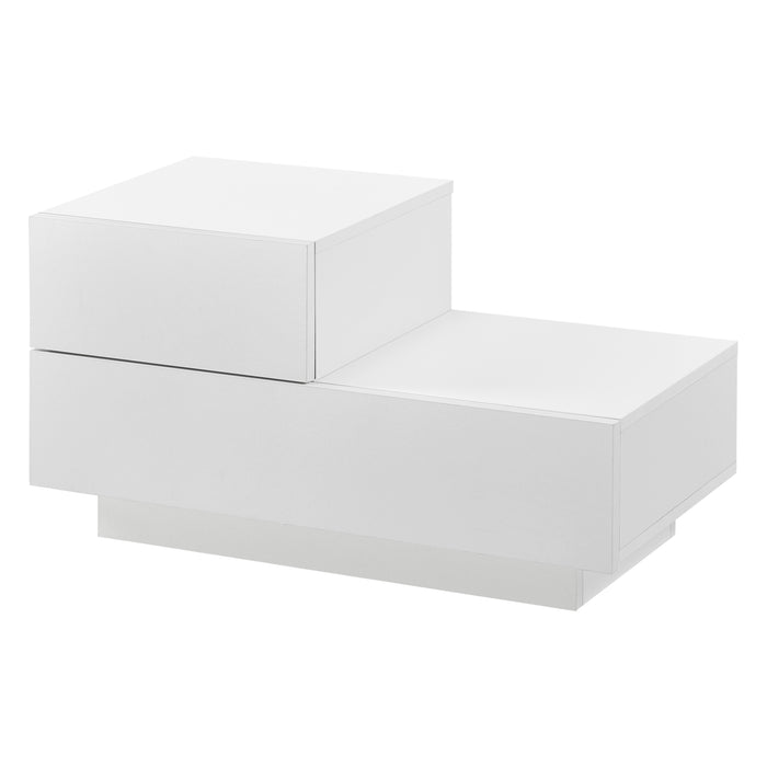 Comodino da Notte a 2 Cassetti 38 x 70 x 35 cm Cassettiera e Portaoggetti Mobile da Divano/Letto Posizione a Sinistra -