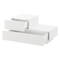 Comodino da Notte a 2 Cassetti 38 x 70 x 35 cm Cassettiera e Portaoggetti Mobile da Divano/Letto Posizione a Sinistra -