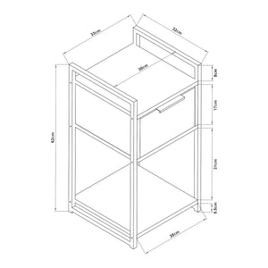 Comodino Namsskogan Nero / Effetto Legno Intarsiato color Noce [en.casa]