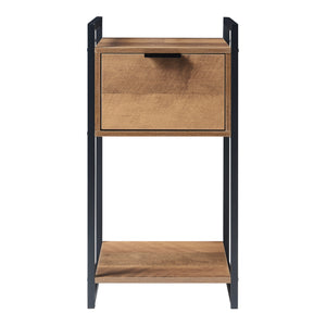 Comodino Namsskogan Nero / Effetto Legno Intarsiato color Noce [en.casa]