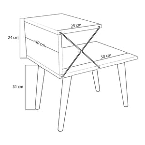 Tavolino Basso da Divano Bergen con 2 Piani - Effetto Legno [en.casa]