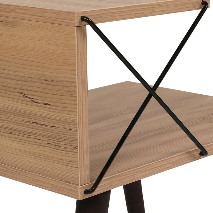 Tavolino Basso da Divano Bergen con 2 Piani - Effetto Legno [en.casa]