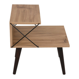 Tavolino Basso da Divano Bergen con 2 Piani - Effetto Legno [en.casa]