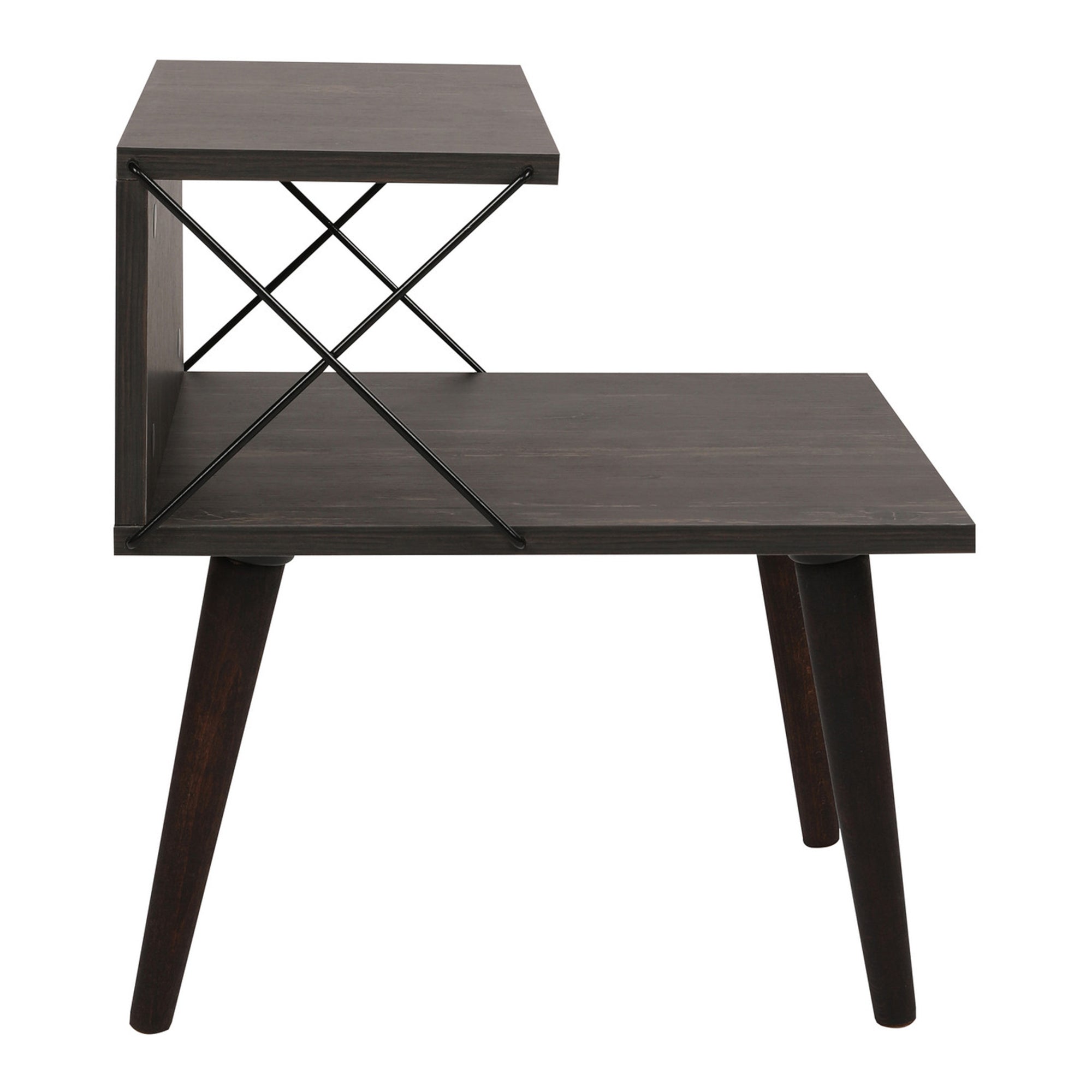 Tavolino Basso da Divano Bergen con 2 Piani - Antracite [en.casa]