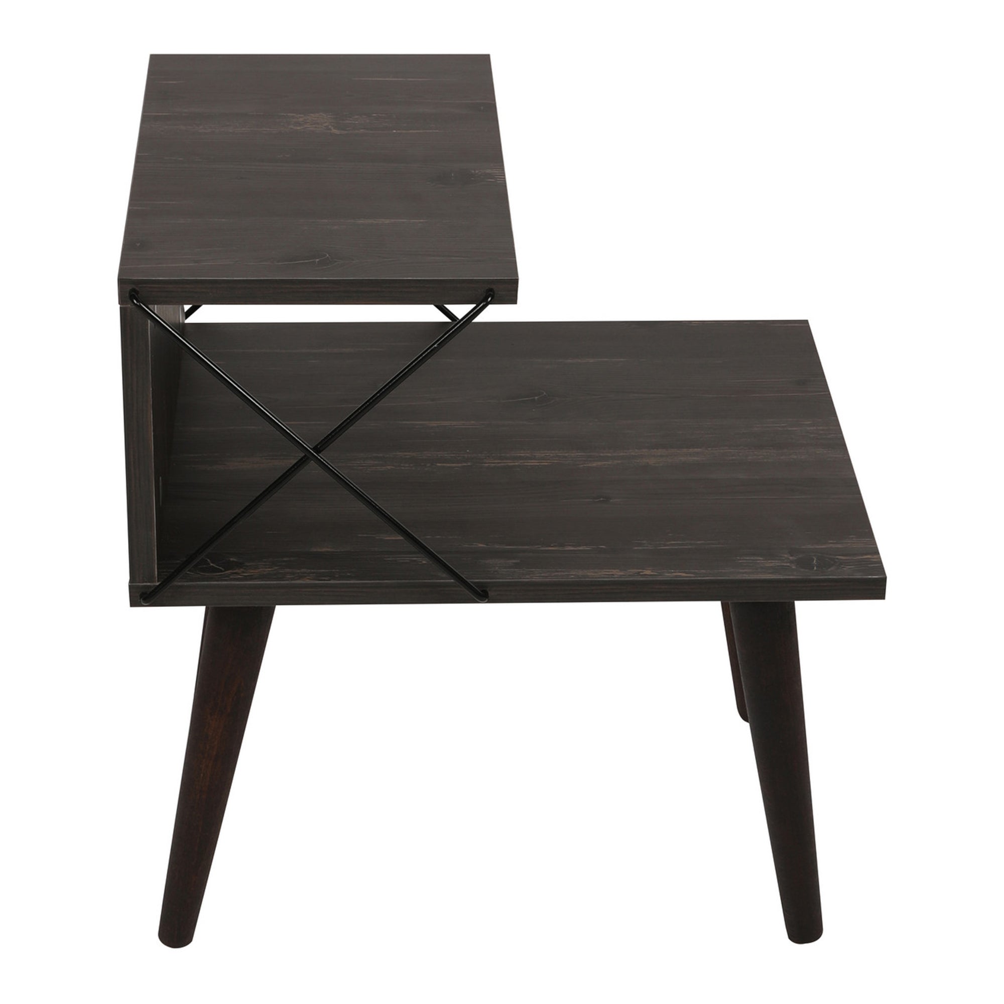 Tavolino Basso da Divano Bergen con 2 Piani - Antracite [en.casa]