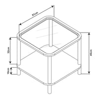 Tavolino Latama a Piano Quadrato in Vetro Fumé Bronzo - Nero [en.casa]