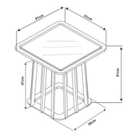 Tavolino Quadrato Burgess da Salotto 51x51x51 cm - Nero/Effeto Noce [en.casa]