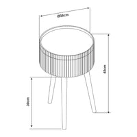 Tavolino Basso Bongard a Piano Rotondo Rimovibile e Contenitore -  Bianco [en.casa]