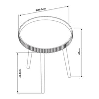 Tavolino Basso Bongard a Piano Rotondo Ø50 x 45 cm -  Bianco [en.casa]
