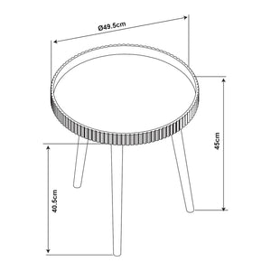Tavolino Basso Bongard a Piano Rotondo Ø50 x 45 cm -  Bianco [en.casa]