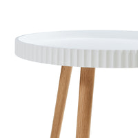 Tavolino Basso Bongard a Piano Rotondo Ø50 x 45 cm -  Bianco [en.casa]