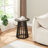 Tavolino Rotondo Laterale Buzzard Ø40 x 48 cm - Nero [en.casa]