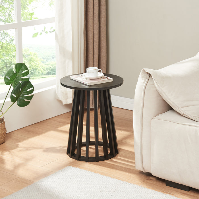 Tavolino Rotondo Laterale Buzzard Ø40 x 48 cm - Nero [en.casa]