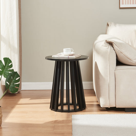 Tavolino Rotondo Laterale Buzzard Ø40 x 48 cm - Nero [en.casa]