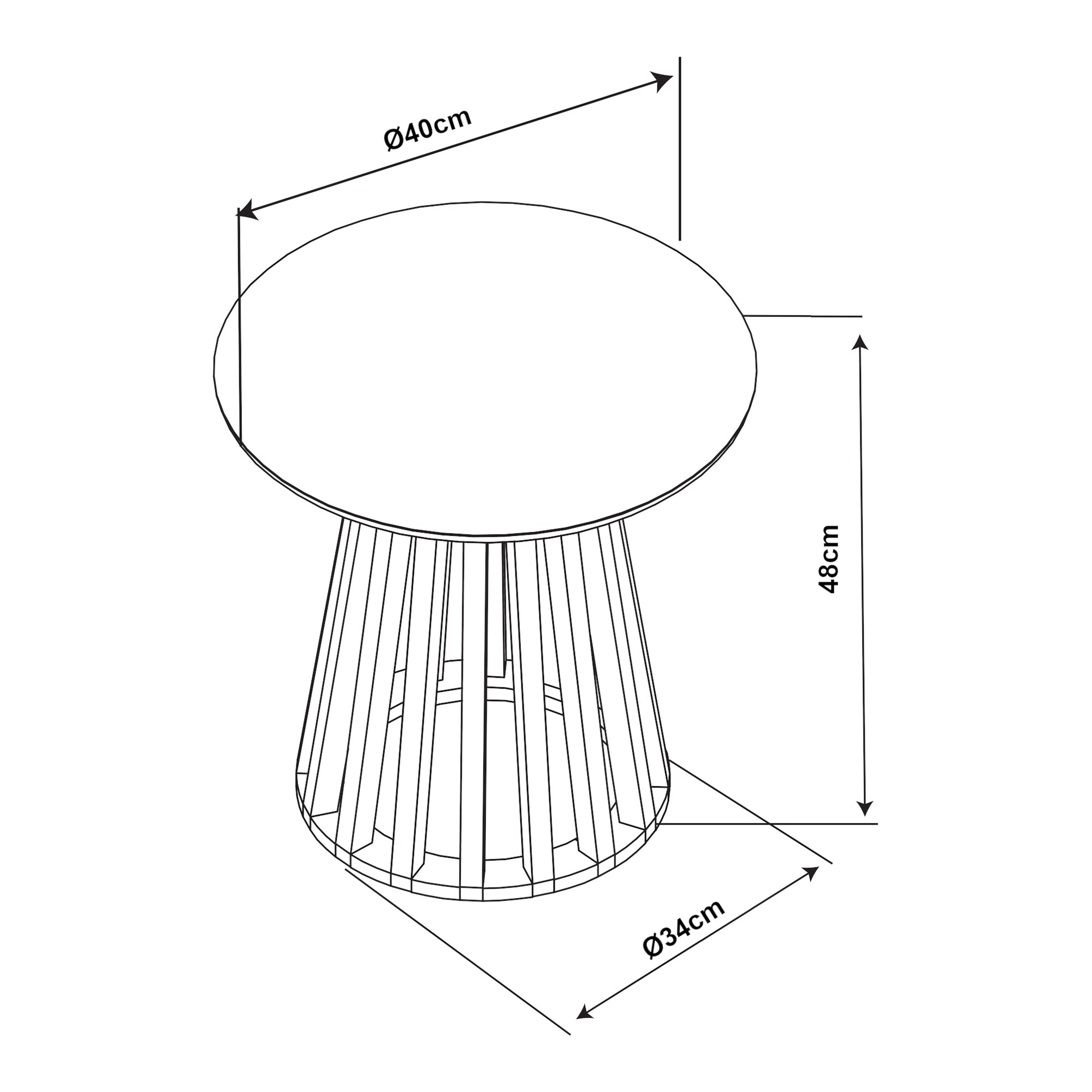 Tavolino Rotondo Laterale Buzzard Ø40 x 48 cm - Nero [en.casa]