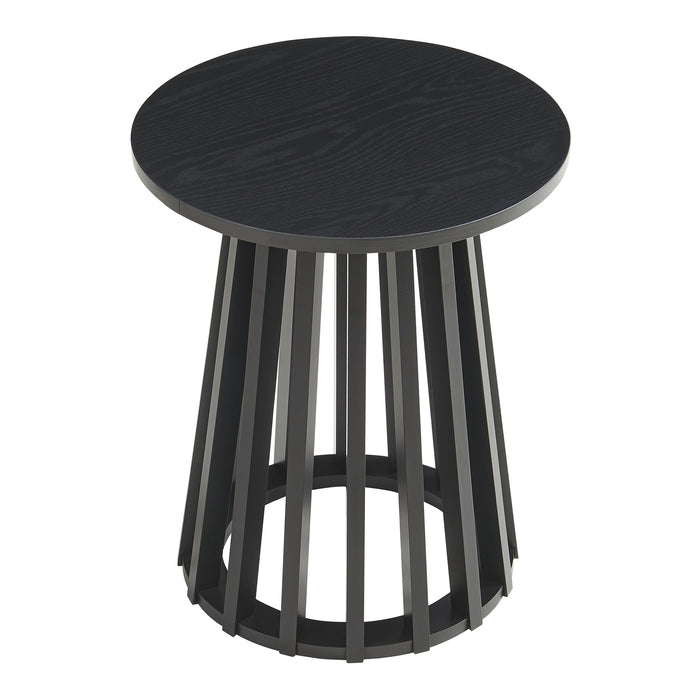 Tavolino Rotondo Laterale Buzzard Ø40 x 48 cm - Nero [en.casa]