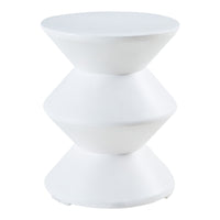 Tavolino Rotondo Kyppeslo in Calcestruzzo Leggero 47xØ37 cm Bianco [en.casa]