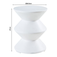 Tavolino Rotondo Kyppeslo in Calcestruzzo Leggero 47xØ37 cm Bianco [en.casa]