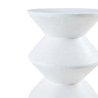 Tavolino Rotondo Kyppeslo in Calcestruzzo Leggero 47xØ37 cm Bianco [en.casa]