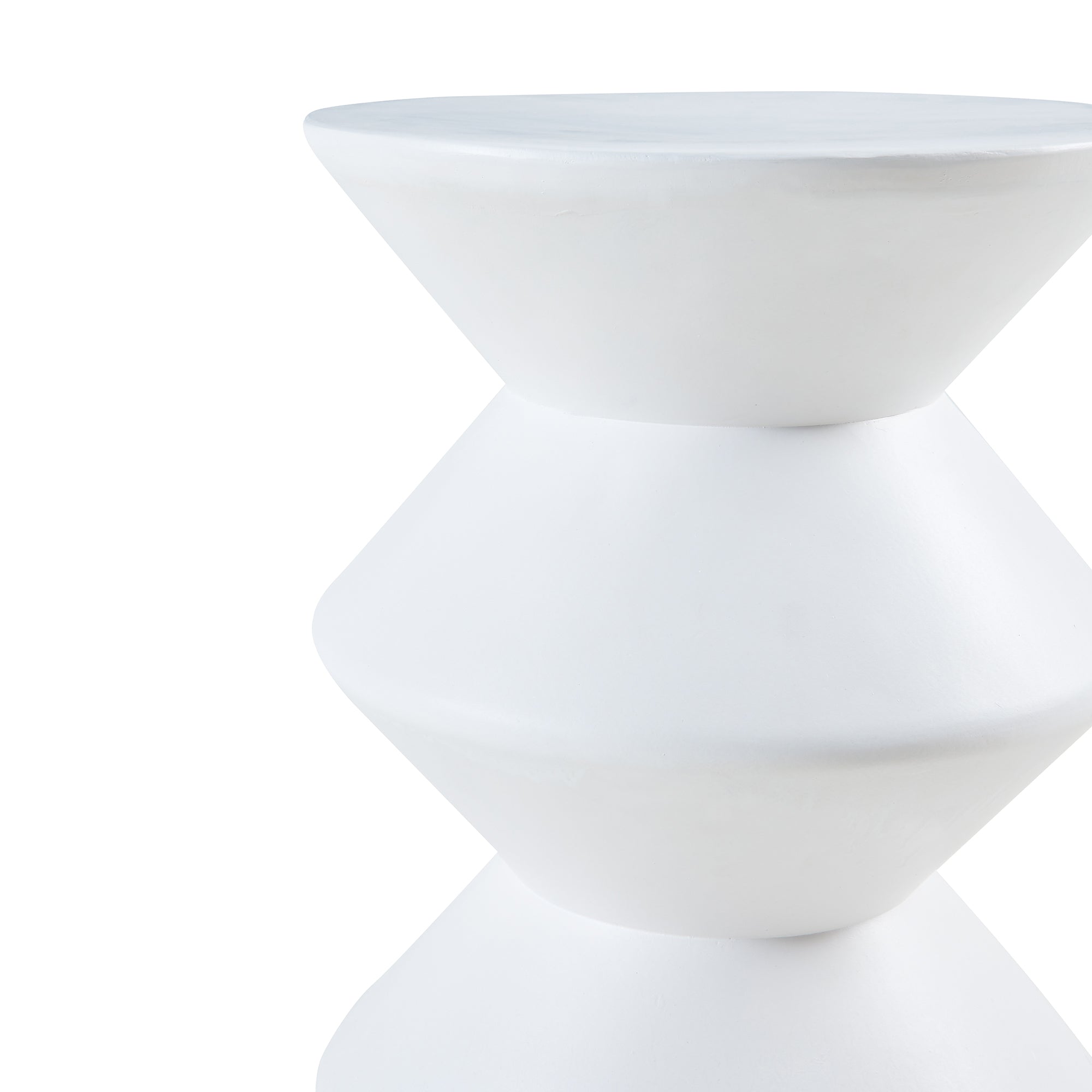 Tavolino Rotondo Kyppeslo in Calcestruzzo Leggero 47xØ37 cm Bianco [en.casa]