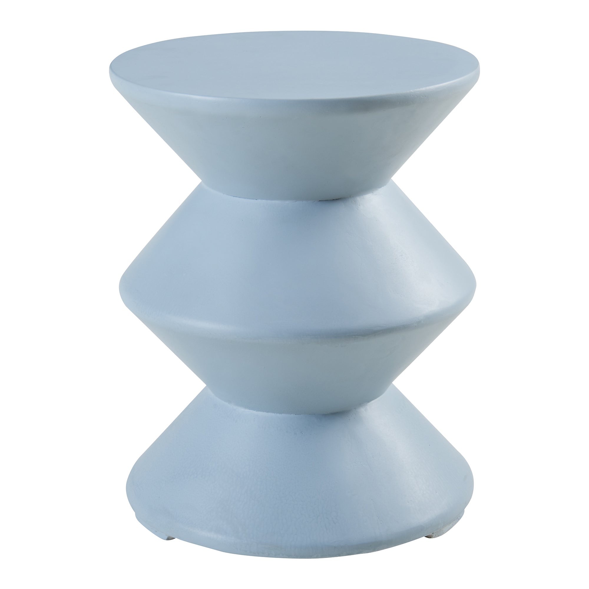 Tavolino Rotondo Kyppeslo in Calcestruzzo Leggero 47xØ37 cm Azzurro [en.casa]